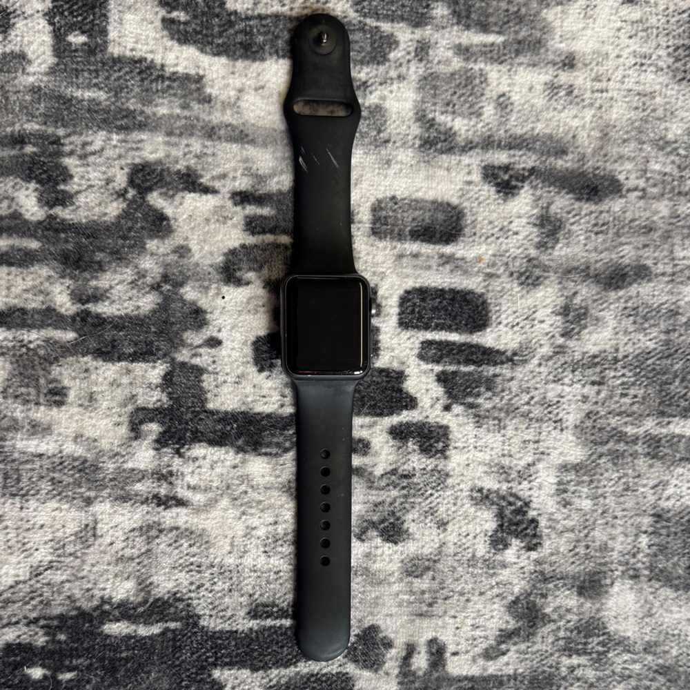 Black Apple Smartwatch with Silicone Band